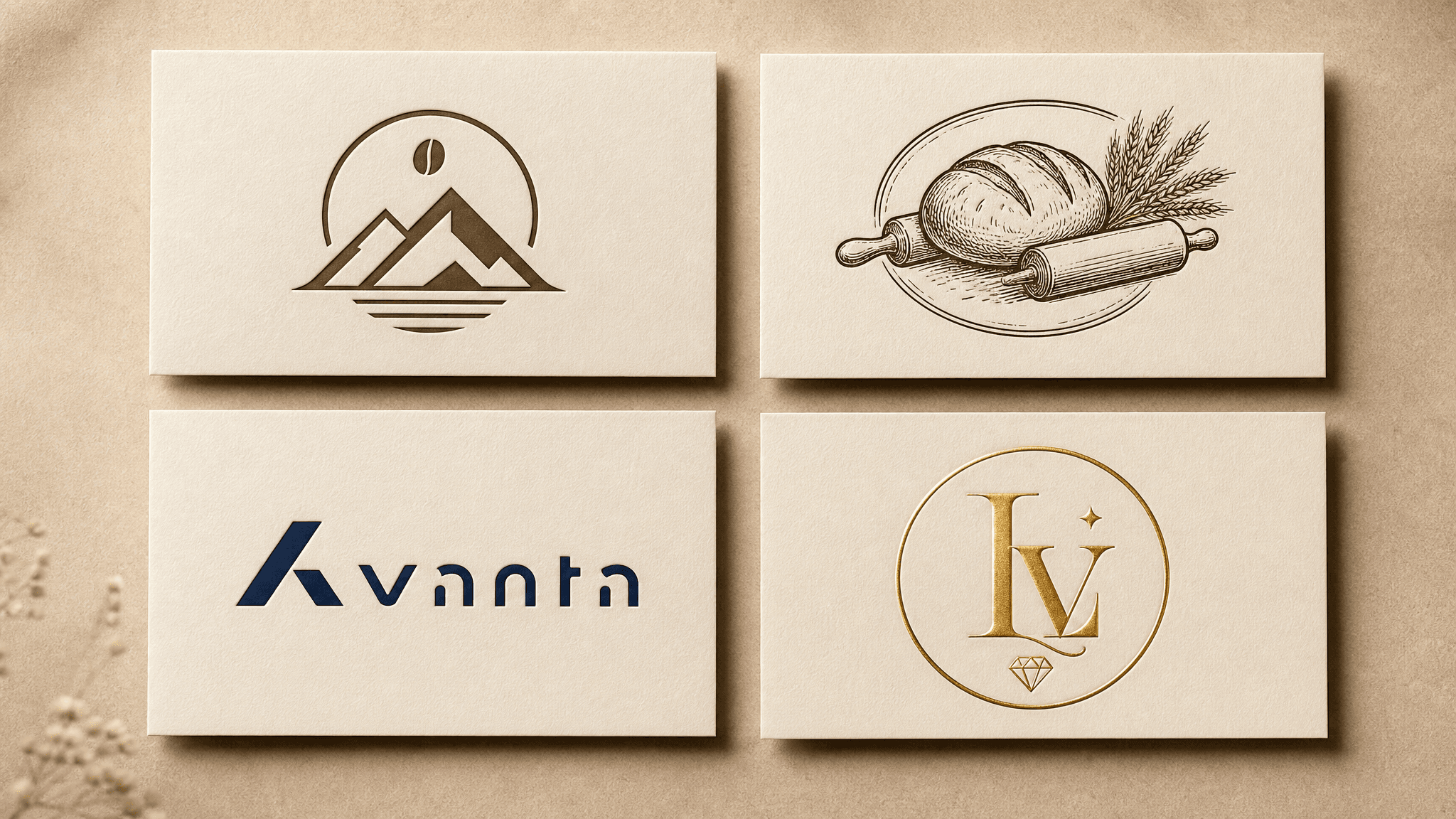 AI logo maker — minimalist, vintage, modern wordmark, and luxury monogram styles