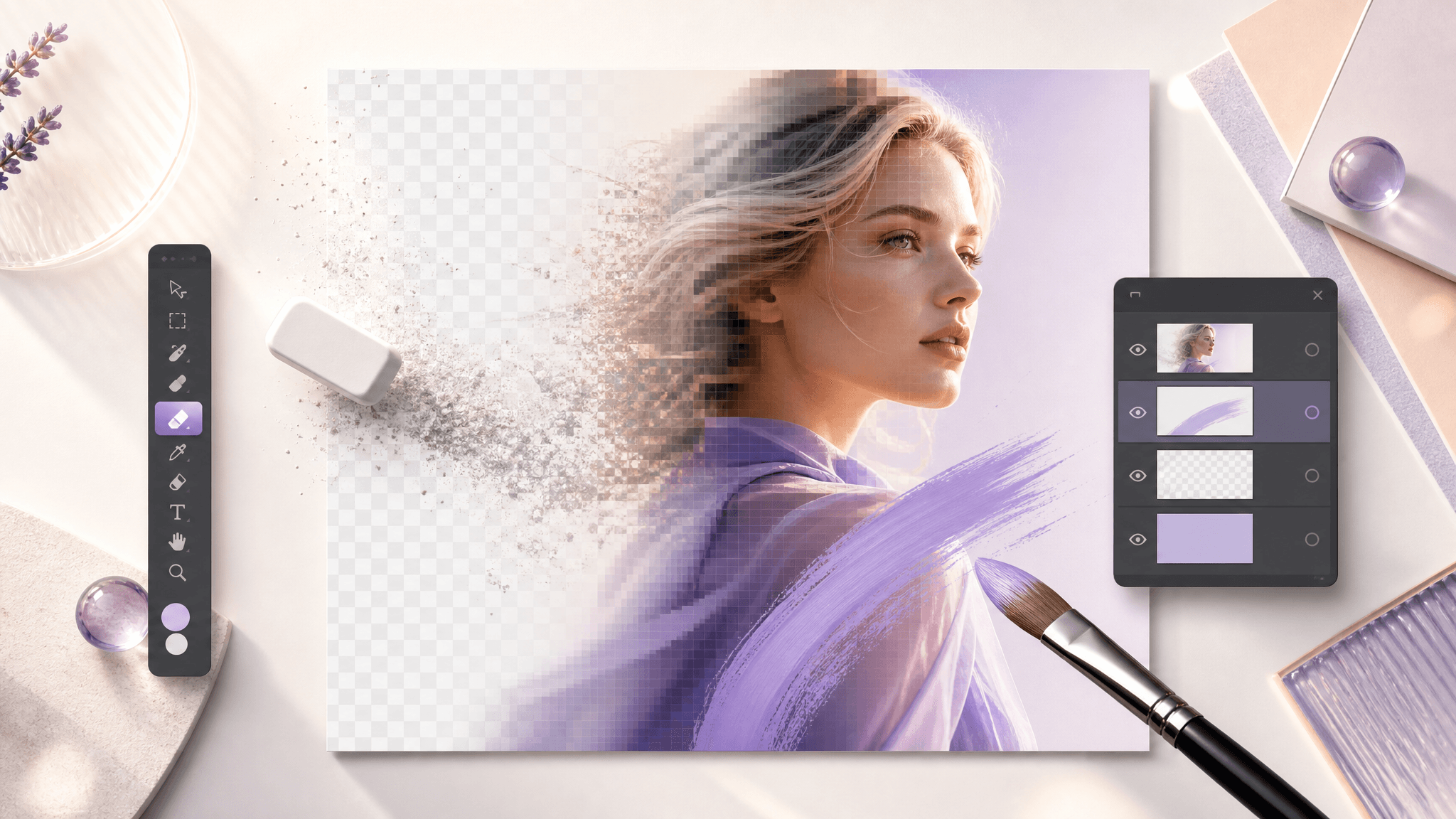 Canvas editor with AI image editor, magic eraser and background remover